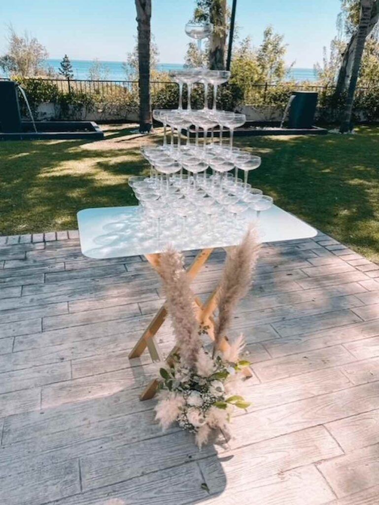 Champagne tower for weddings